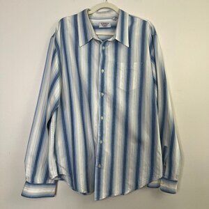 Vintage Levi's Y2K 90s Striped Button Front Long Sleeve Shirt 100% Cotton Sz XXL